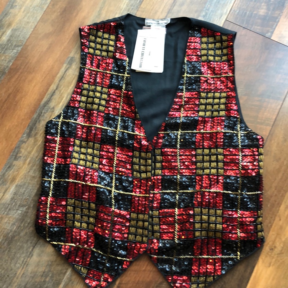 Vintage The Everett Collection Sequins Vest Small